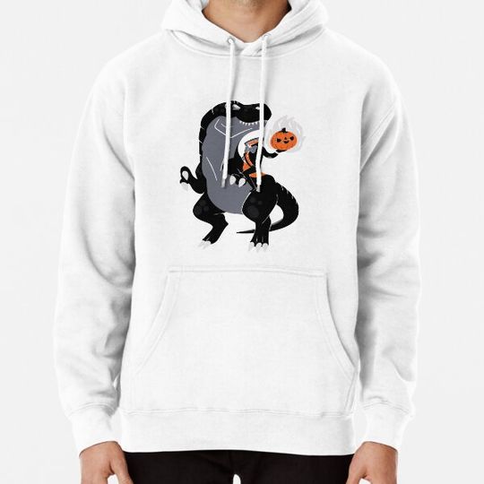 Discover Headless Horseman Riding a Dinosaur Hoodies