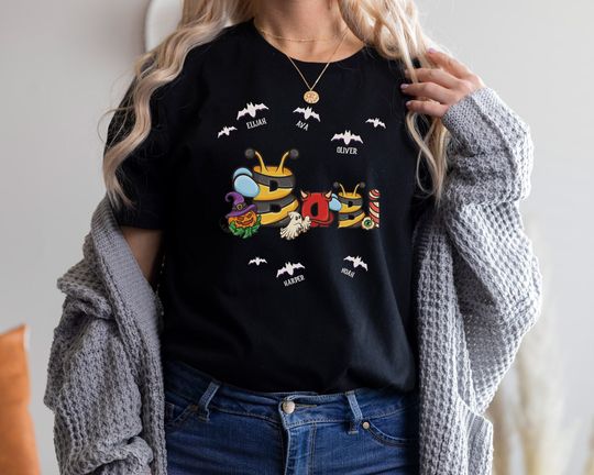 Discover Personalized Spooky Baby Shirt - Custom Kid Names