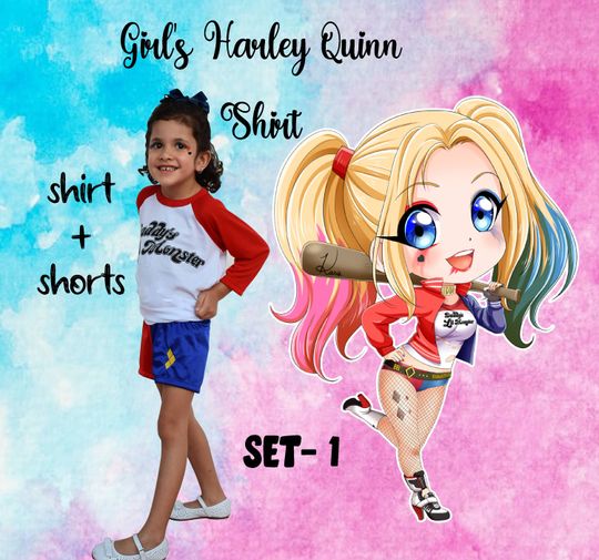 Discover Set Daddy's Lil Monster Harley Quinn Cosplay Costume | HANDMADE | all Size US  Women's and Girl's, Halloween Custom, Halloween gift SET- 1