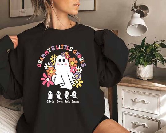 Discover Halloween Grammy Shirt Featuring Kids Names