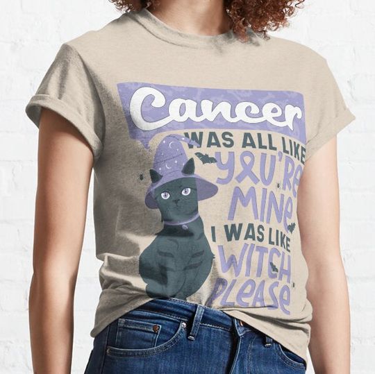 Discover Funny Cancer You're Mine Witch Please Halloween Black Cat T-shirts