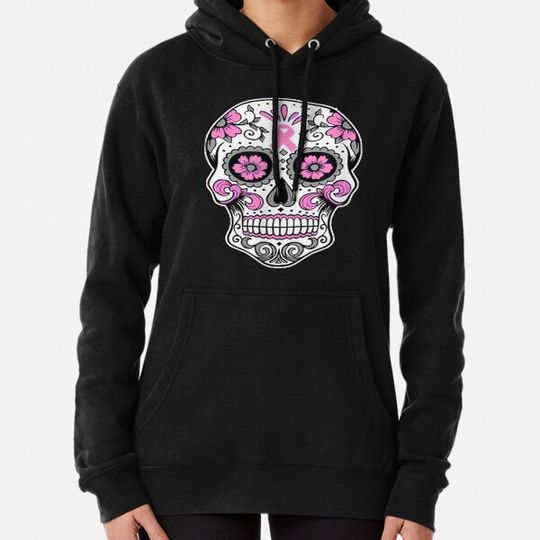 Discover Halloween The Breast Cancer Awareness Sugar Skull Hoodies