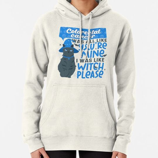 Discover Funny Colorectal Cancer Mine Witch Please Halloween Dark Cat Hoodies