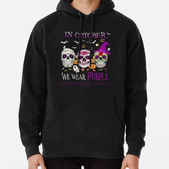 Discover In October We Wear Purple Endometrial Cancer Awareness Hoodies