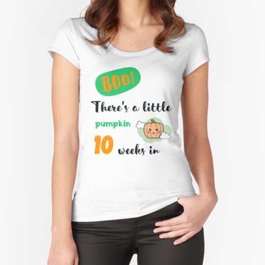 Discover Boo There is a little pumpkin 10 weeks in | Halloween pregnancy T-shirts