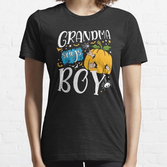 Discover Grandma Says Boy Funny Pumpkin Halloween Gender Reveal Ideas T-shirts