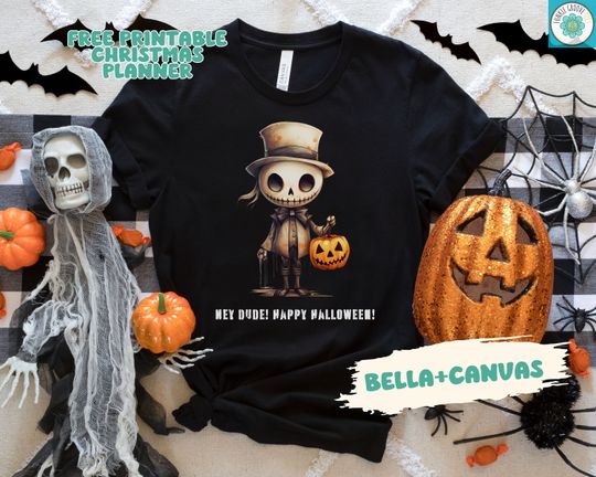 Discover Cute Halloween Skeleton Pumpkin Shirt