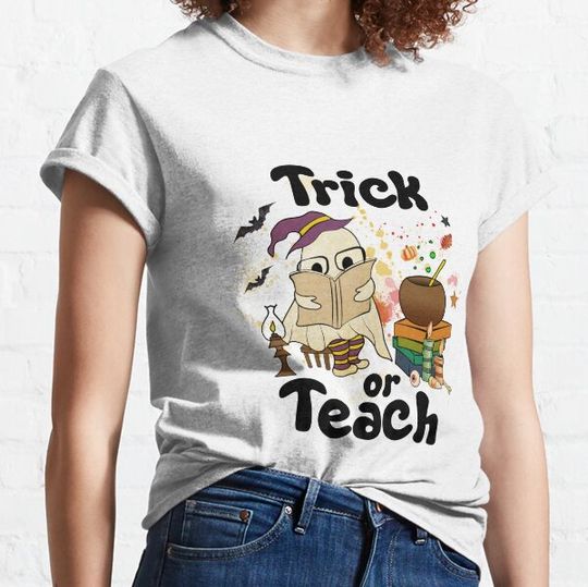 Discover trick or teach, cute halloween ghost, T-shirts
