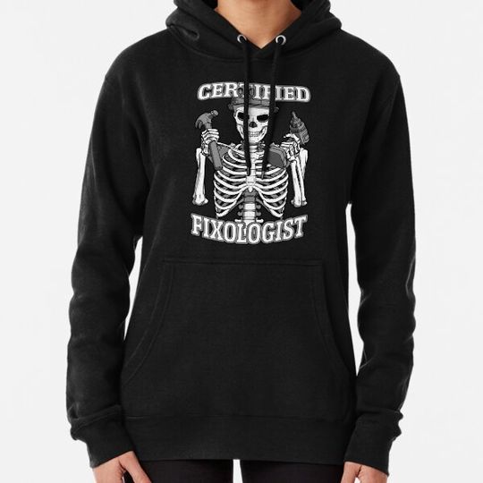 Discover Certified Fixologist Gothic Skeleton Woodworking Carpenter Hoodies
