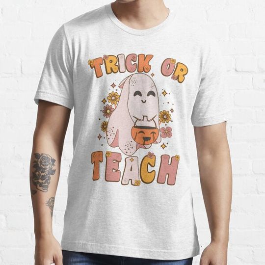 Discover Trick Or Teach Cute Hippie Ghost Halloween For Teachers 2022 T-shirts