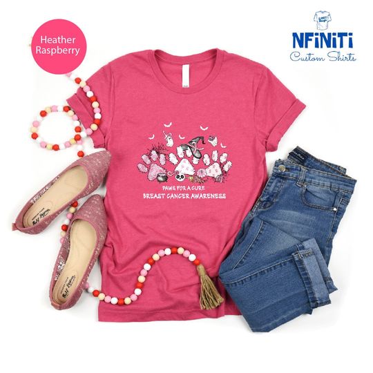 Discover Pink Ribbon Paws Cancer Support Shirt for Dog Owners