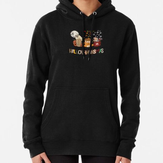Discover Coffee Halloween Thanksgiving Christmas Happy Hallothanksmas Raglan Baseball Tee Hoodies