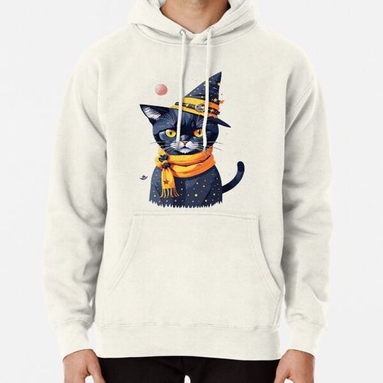 Discover Cute witch cat Halloween design 1 Hoodies