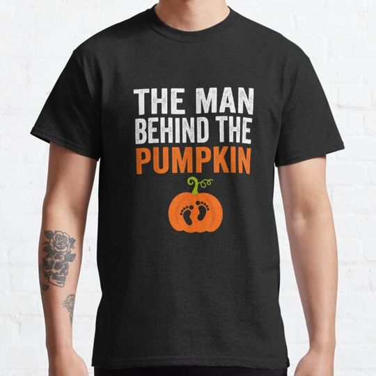 Discover Pregnancy Halloween Costume For Men Expecting Pumpkin Mens T-shirts