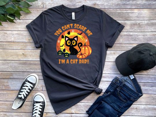 Discover Cat Dad Halloween T-Shirt for Cat Lovers