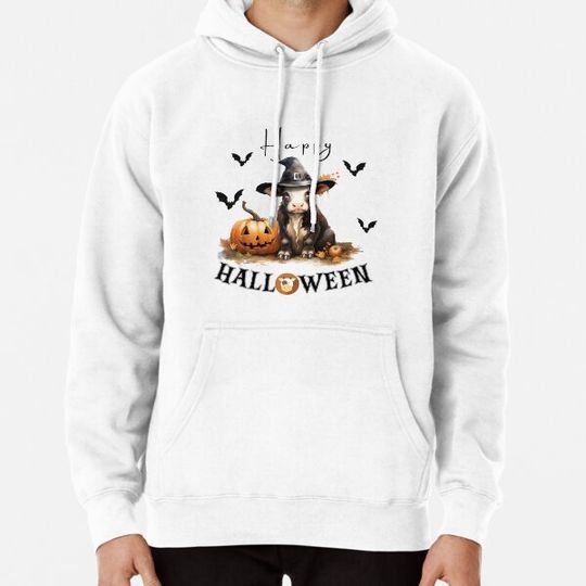 Discover Happy Halloween Cow v8 Hoodies