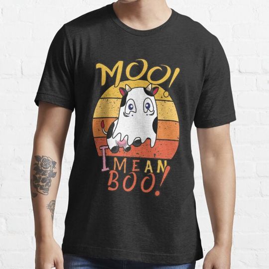 Discover Moo I Mean Boo, Funny Halloween Cow, Cute Boo Ghost T-shirts