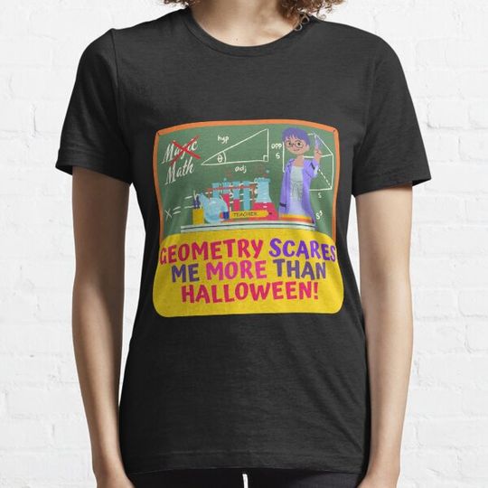 Discover Geometry Scares Me More Than Halloween, Male Math Teacher Halloween Design T-shirts