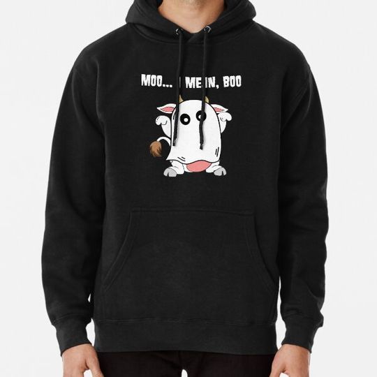 Discover Moo I Mean Boo Ghost Cow Ghost Cow Halloween Farmer Hoodies