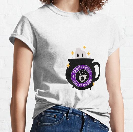 Discover Spirits Coffee Halloween ghost coffee brand cute T-shirts