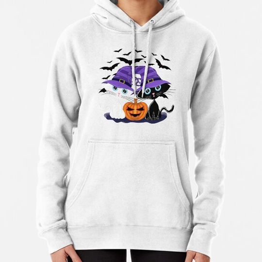Discover halloween cat pumpkin bat Hoodies
