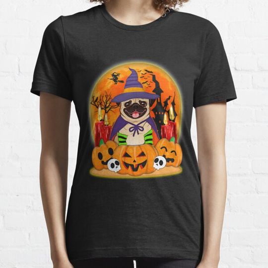 Discover Halloween Pug Dog Funny Halloween T-shirts