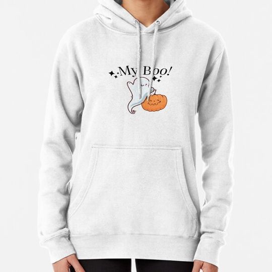 Discover Cute Ghost and Pumpkin Hoodie with Funny Evil Pumpkin Design