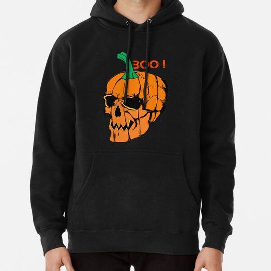 Discover Skeleton Pumpkin Face Hoodies