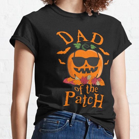 Discover Dad Of The Patch Halloween Family Matching Pumpkin Father Costume Funny T-shirts