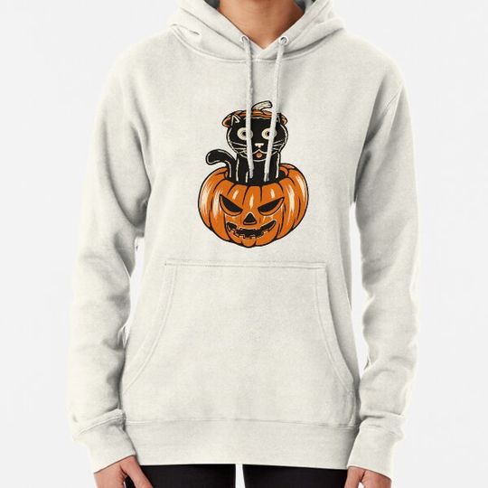 Discover Black Cat Halloween,Funny cat love halloween fruit pumpkin,Happy halloween Hoodies