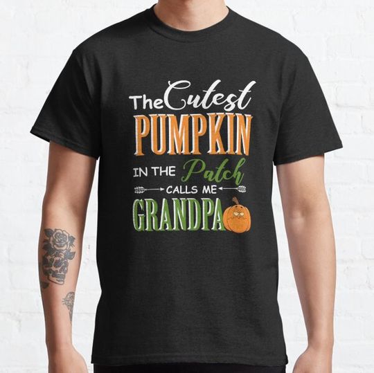 Discover Cutest pumpkin calls me Grandpa Matching Family Gift for Dad T-shirts