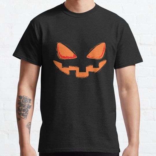 Discover Scary Jack-O-Lantern Halloween Pumpkin Face Family Matching T-shirts