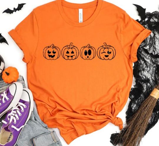 Discover Pumpkin Faces shirt, fall pumpkin faces