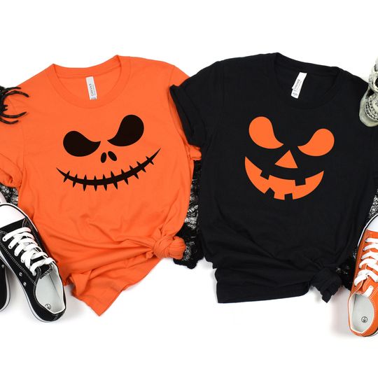Discover Scary Pumpkin Face Halloween T-Shirt