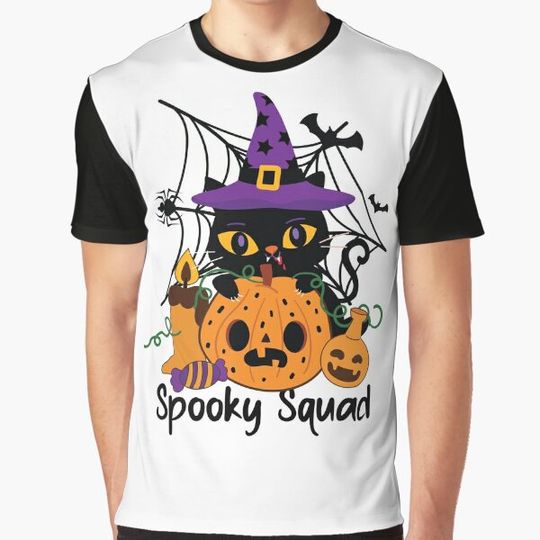 Discover Black Cat and Pumpkin as Squad T-shirts