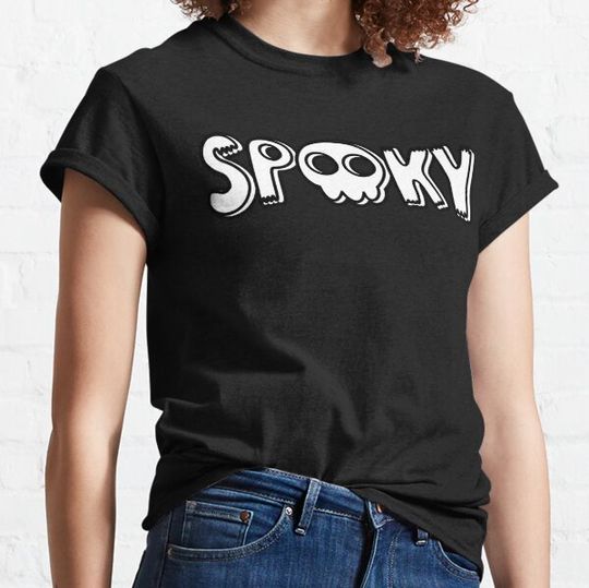 Discover Spooky mode Spooky Halloween mode White and Black Line T-shirts