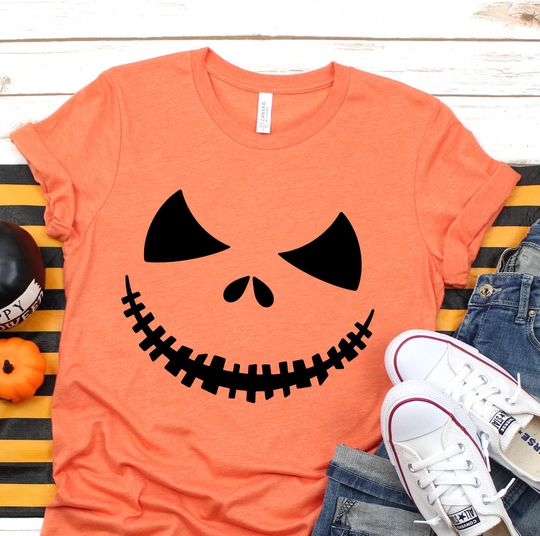 Discover Cute Pumpkin Face Women's Halloween Shirt