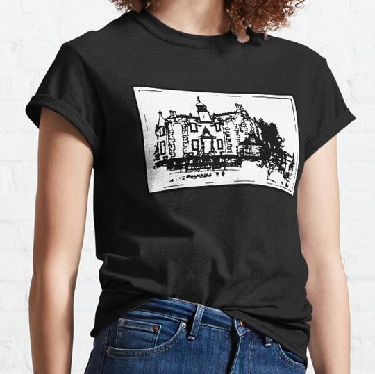 Discover THE MANSON IS HAUNTED BLUEPRINT STICKER AND HALLOWEEN SHIRT T-shirts