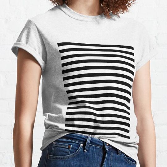 Discover Black and white striped graphic top design T-shirts