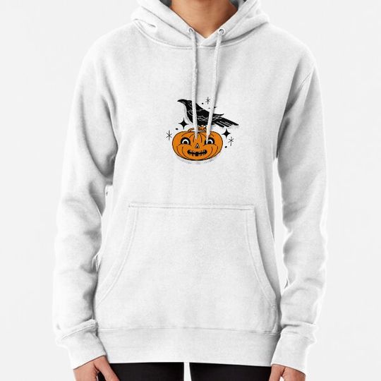 Discover Halloween pumpkin and crow Hoodies