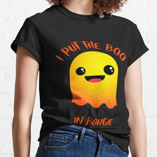 Discover I Put The Boo In Bougie Yellow Funny Ghost Spooky and Cute Halloween Boo Ghost T-shirts