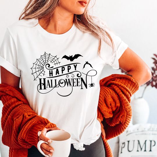 Discover Happy Halloween Shirt,Halloween Party Shirt,Halloween Shirt,Trick Or Treat Shirt,Pumpkin Patch Shirt,Teacher Halloween Shirt, Cute Fall Tee