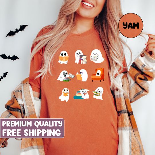 Discover Ghost Reading Shirt, Teacher Halloween Shirt, Librarian Shirt, Book Lover Tee,Reading Shirt, Teacher Shirt, Halloween School, 