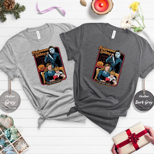 Discover Halloween Safety Tips Shirt, Horror Movie Fan Apparel, Movie Night Must-Haves Collection, A Sitter's Guide to Halloween Shirt,