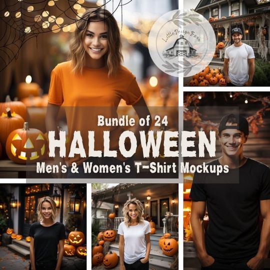Discover Halloween T-Shirt Mockups for Men and Women
