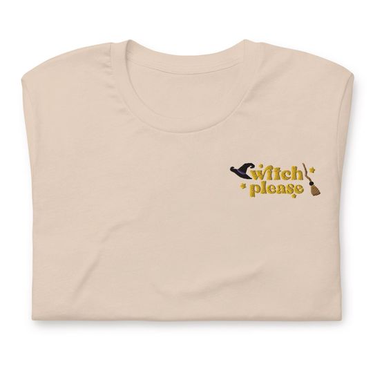 Discover Witch Please Embroidered T-Shirt with Comfortable Stretch - Soft, Lightweight, Variety of Colors