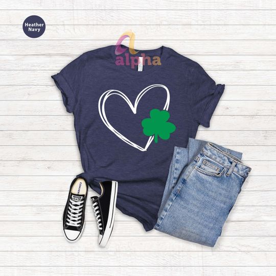 Discover Heart Shamrock T-Shirt - Lucky Tee for St. Patrick's Day