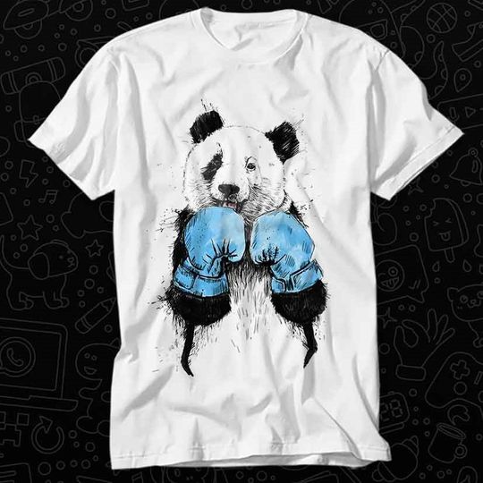 Discover Boxing Panda Bear GYM Guru Muay Thai T Shirt Gift For Womens Mens Unisex Top Adult Tee Vintage Music Best Movie OZ264
