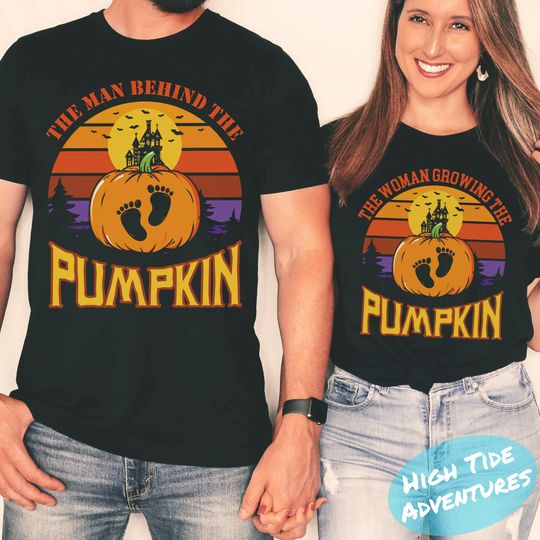 Discover Matching Halloween Couple Shirts, Funny Couples Costumes, Spooky Season Shirts for Couples, His and Hers Halloween Pajamas, Pumpkin T-shirt