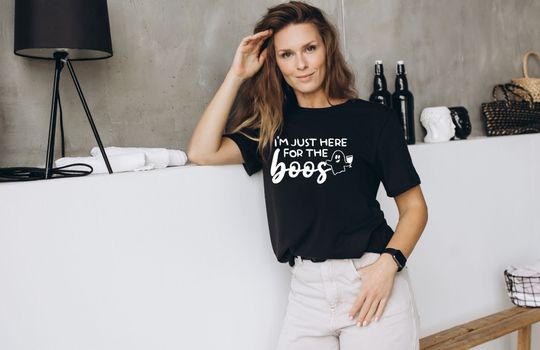 Discover Funny Ghost Shirt: I am Just Here For The Boos
